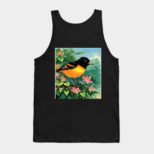 Cuteness of Baltimore Orioles The Orange Oriole Bird with Vintage Orchard Oriole Bird Tank Top by DaysuCollege